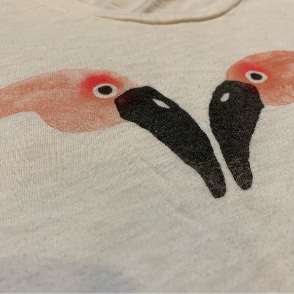 J. Crew “Collector Tees” White Flamingos T-Shirt XS - Picture 5 of 7
